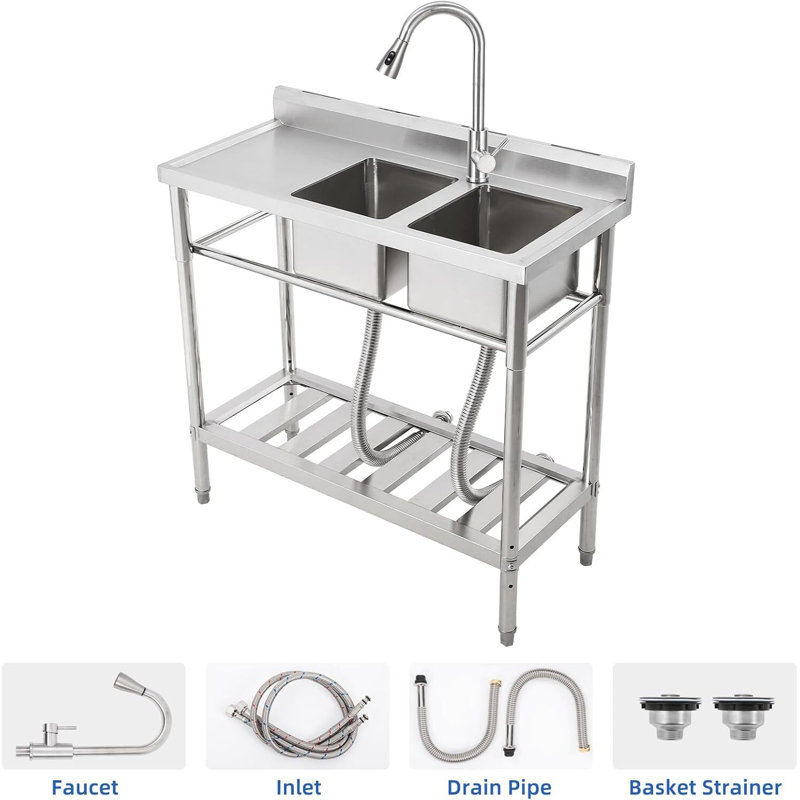 Freestanding Sink With Workbench