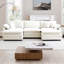 Oversized Modular Cushioned Sofa With Conversible Ottoman, 3-seater Sofa With 2 Footstools-103484713