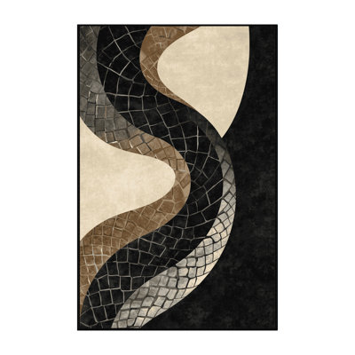 Tapis moelleux moelleux à motif géométrique Cozine