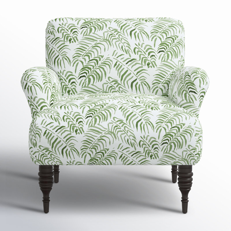 Allura Upholstered Armchair, Watercolor Palm Green