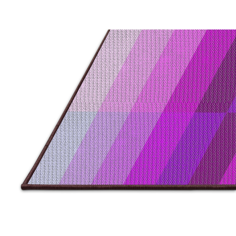 Tapis mauve/rose à tisser électrique, Rectangle 7 pi x 9 pi