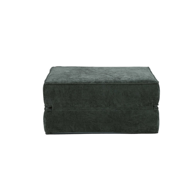 80cm Wide Velvet Rectangle Standard Ottoman, Dark Green