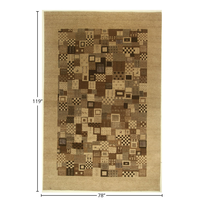Handmade Cotton and Wool Geometric Area Rug