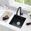 Évier de cuisine à cuve simple encastrable en quartz 18 po L