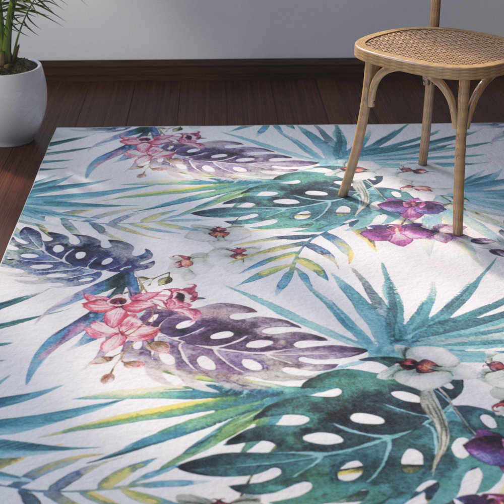 Bay Isle Home™ Wingler Floral Ivory/Blue/Purple Area Rug & Reviews ...