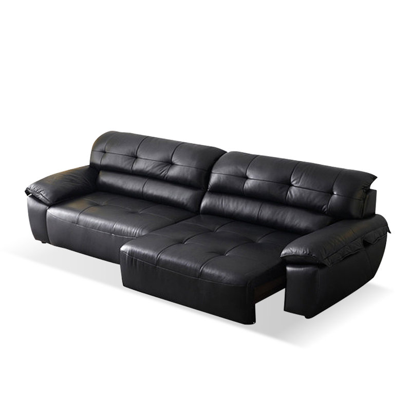 Black Faux Leather Modular Sofa cushion couch