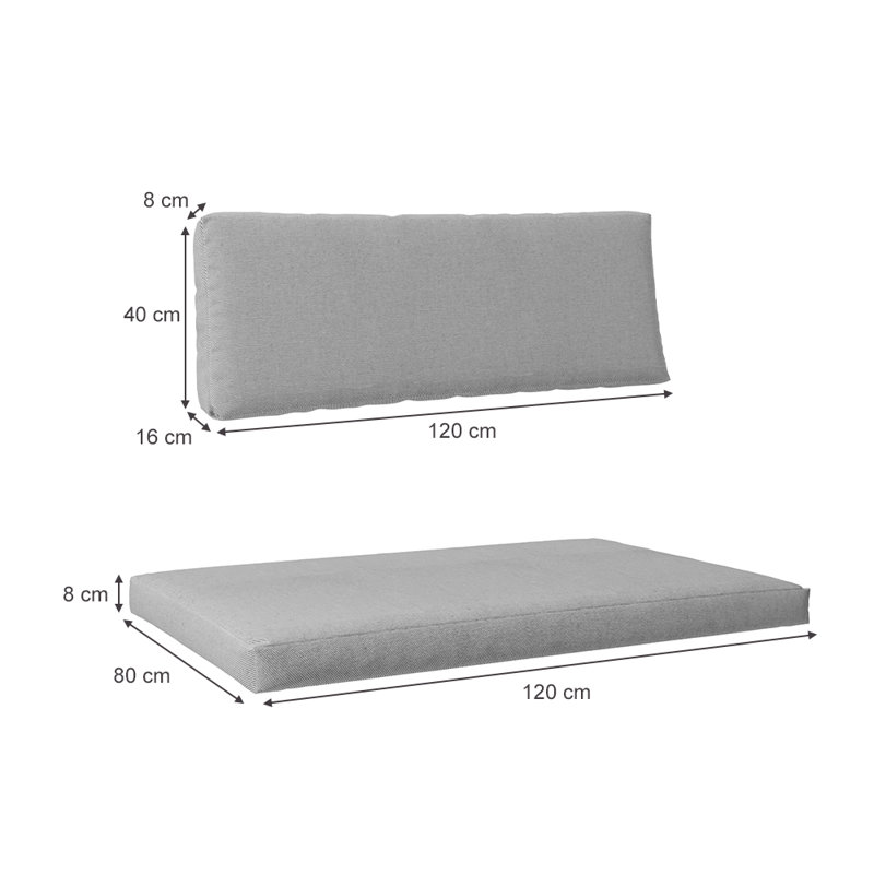 Touch 2 Piece Sofa Cushion Set, Grey