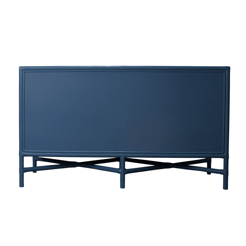 Venice 4 Drawers 54" W Double Dresser, Navy Blue