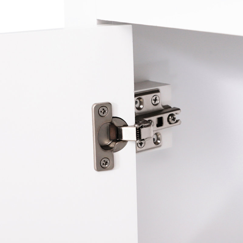 Armoire de rangement 69 po pour bureau à domicile - Tour à linge de salle de bain blanche avec 3 tablettes et armoire à portes doubles