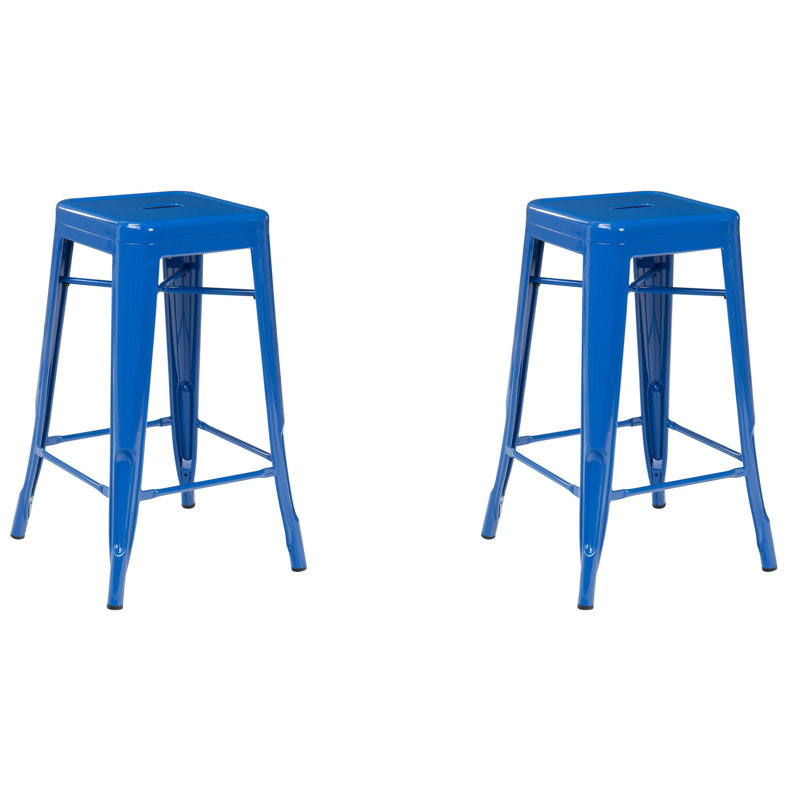 Tabouret Cheryllynne, Tabouret de comptoir (siège d'une hauteur de 26 p, Bleu