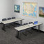 Neyland Cain T-Base training table and 2 Zeng stackable chairs-32520317-32520318-32520310