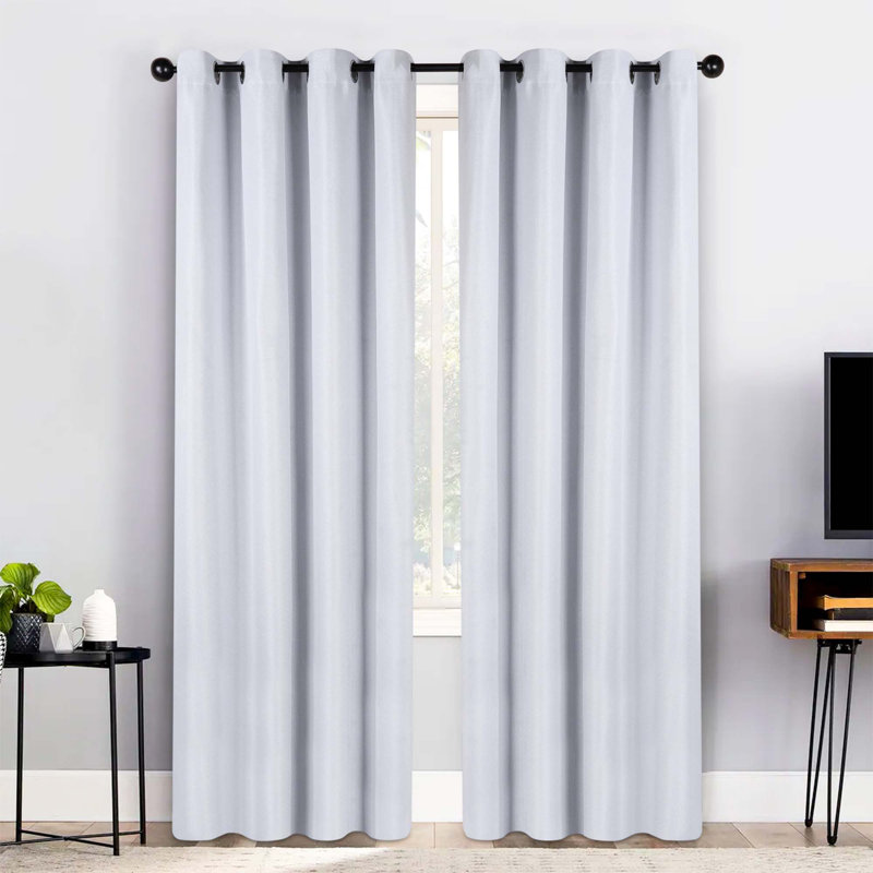 Panneaux de rideaux obscurcissants et isolants en polyester, Platine, L 52 po x L 108 po