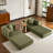 4-in-1 Convertible Compressed Sleeper Sofa Bed, Skin-Friendly Corduroy Fold Out Couch with 33D High Density Sponge, Reinforced Metal Frame No Assembly Sofa in a Box for Small Apartment-129588361-121416308