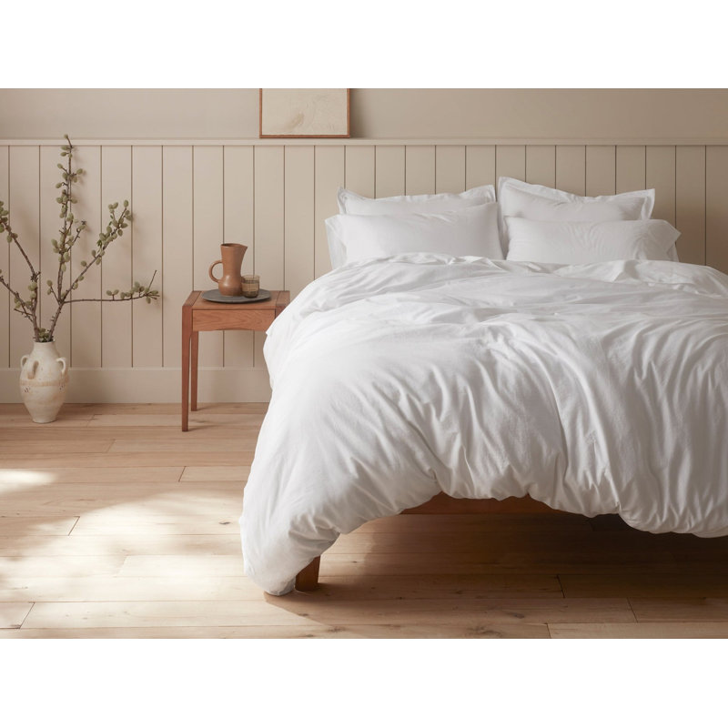 Cloud Soft Sateen Modern & Contemporary Sateen Duvet Cover, Alpine White, King/Cal King Duvet Cover