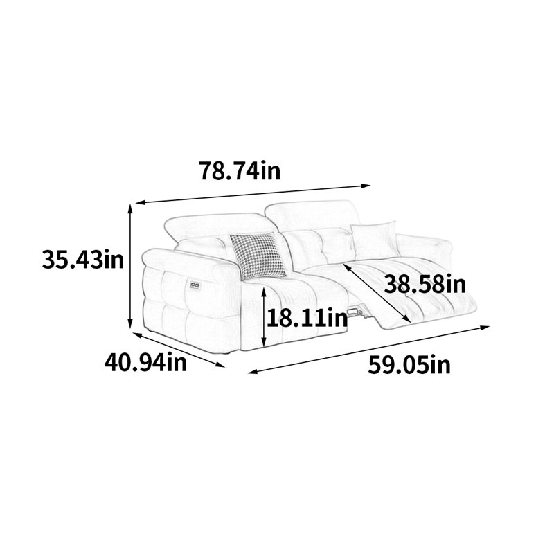 Filkins, H 35,43 po x l 78,74 po x P 40,94 po