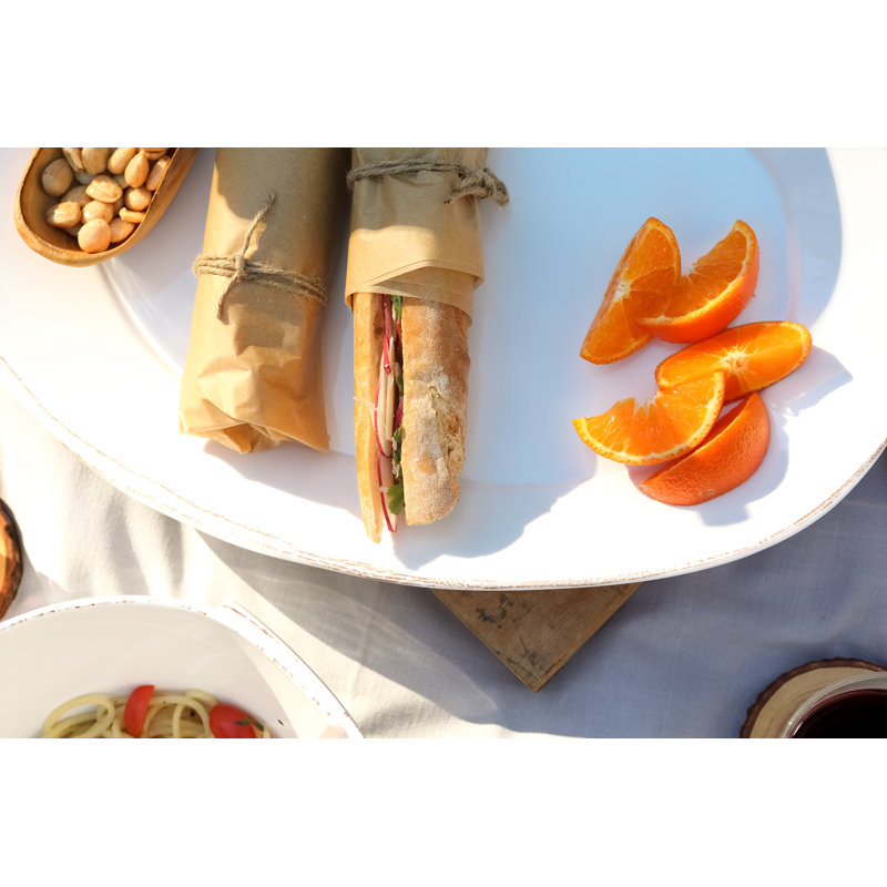 Lastra Stoneware Platter, White
