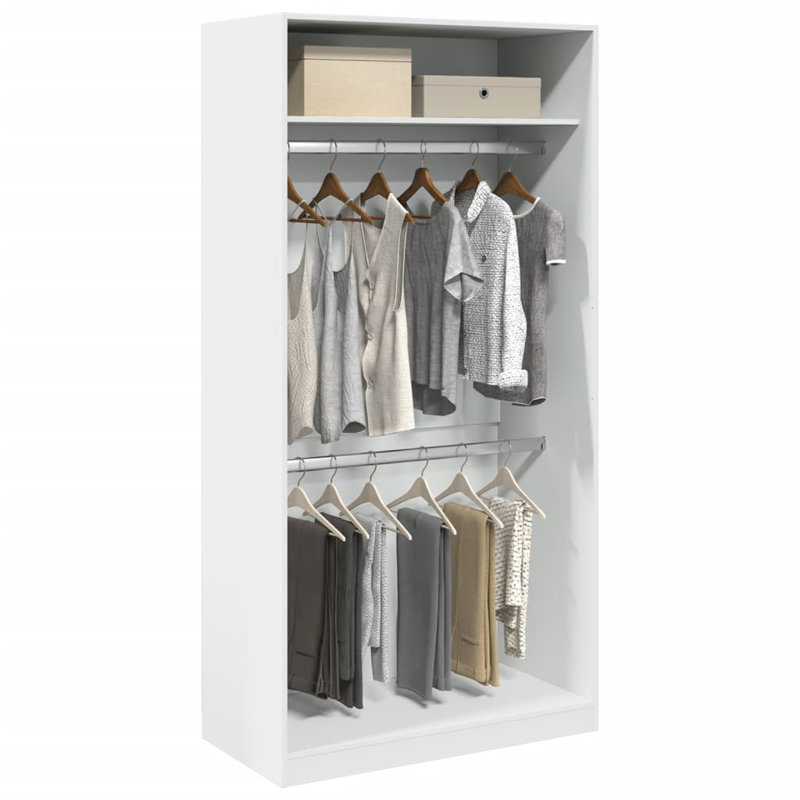 Artressia Manufactured Wood Wardrobe, 100 x 50 x 200 cm, White