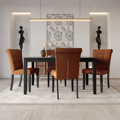 Danina Dining Set With Upholstered Chairs And 59" Rectangular Table