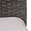 De 4 chaises empilables en PE gris, structure en fer et coussins d'eau pour un patio extérieur de style confort