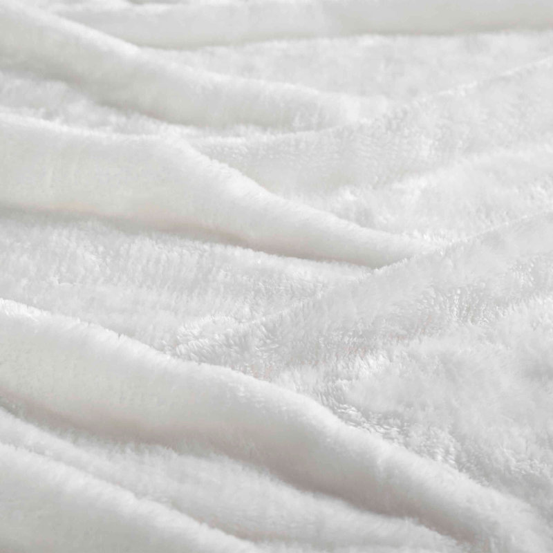 Couverture en molleton moelleux Nile Mills, Blanc, Jeté XL