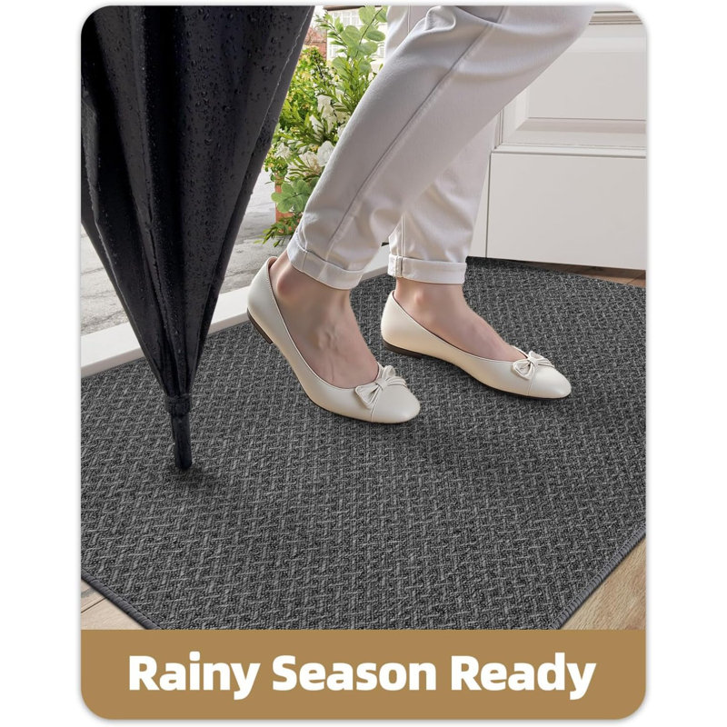 Non-Slip Mother's Day Indoor Doormat, 92cm W x 142cm L, Dark Grey