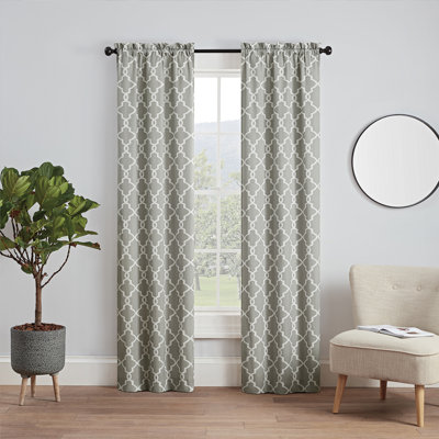 Pairs to Go Vickery Printed Trellis Rod Pocket Window Curtain Panel Pair