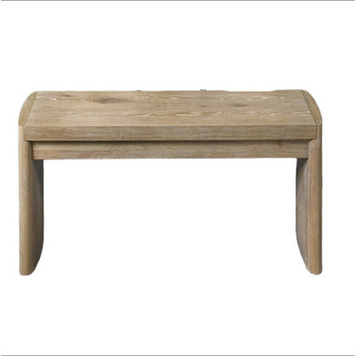 Banc rembourré moderne de style contemporain avec coins arrondis et finition chêne