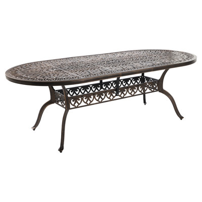 Oval Outdoor Dining Table Umbrella Hole , 86.61 " W 41.34 " D