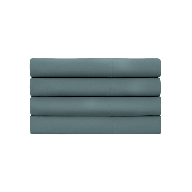 Ensemble de 4 taies d'oreiller Southshore Fine Linens Vilano Springs Steel Blue Queen/Standard, en microfibre doublement brossée ultra douce de 110 g/m², 51 x 76 cm