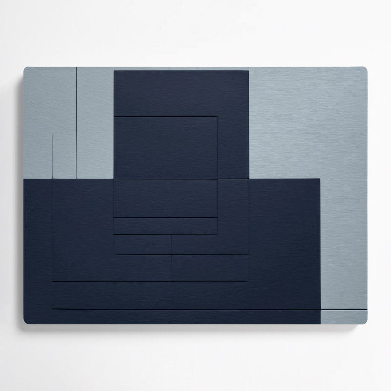 Minimalism 68 Gray Metal Wall Art, 11" H x 14" W