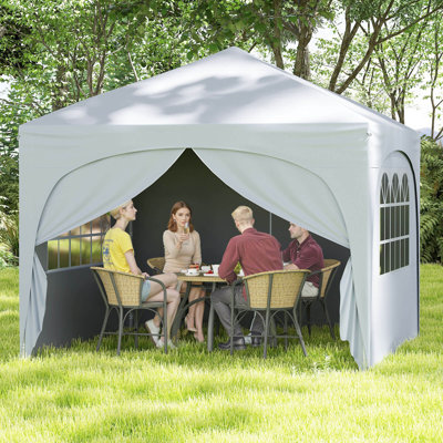 Costway 10 X 10 Ft Pop Up Canopy Tent Outdoor Easy Setup Sunshade With Wheeled Bag Blue