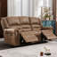Ensemble de salon inclinable en similicuir 2 pièces avec garniture cloutée, massage et port USB (fauteuil + causeuse)