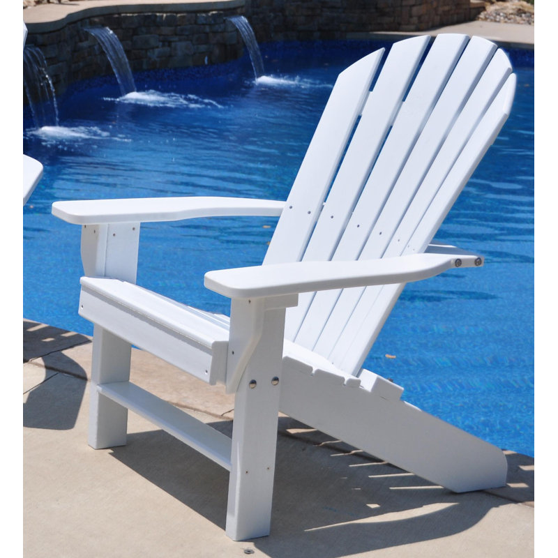 Chaise adirondack en plastique avec repose-pieds seaside, Blanc