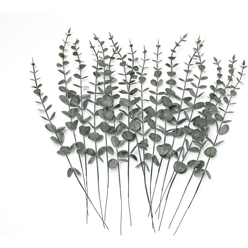 20pcs Eucalyptus Stems Artificial Eucalyptus Leaves Stems Real Green Touch Leaf Branches