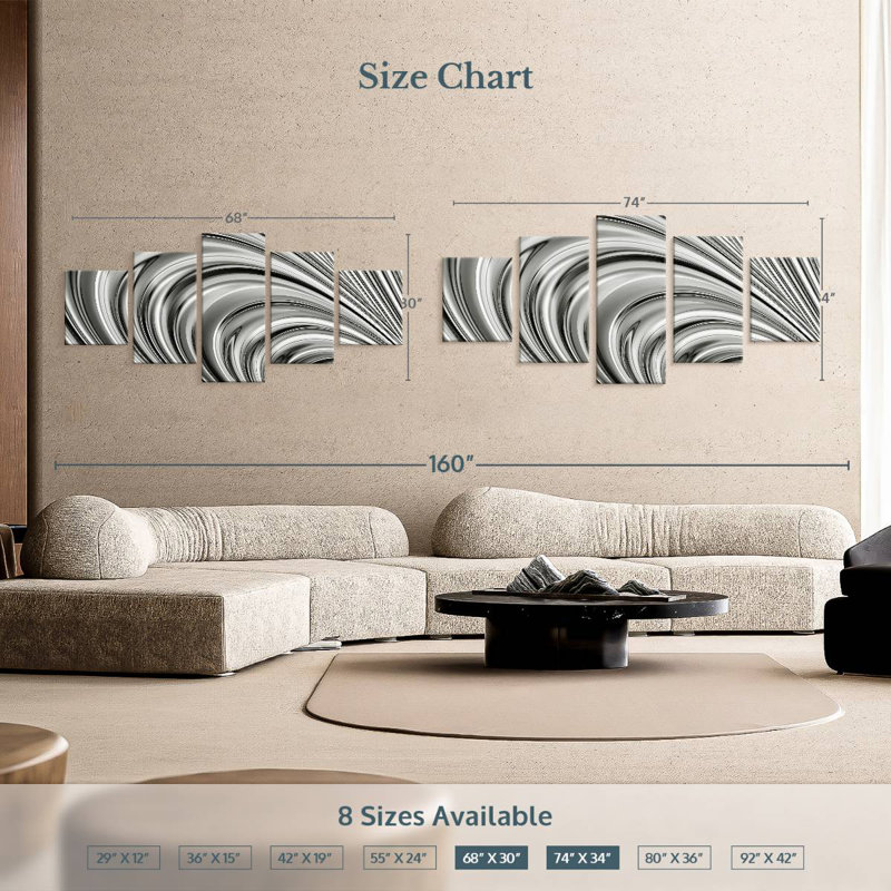 Avery Metal Wave, 34" H x 74" W