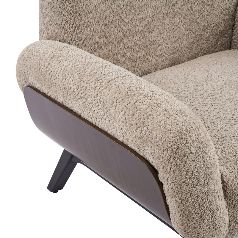 Fauteuil d'appoint rembourré avec cadre en bois massif et dossier enveloppant Dakota