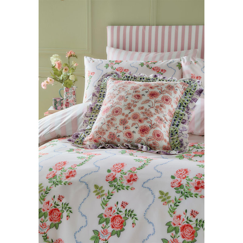 Cath Kidston Rose Flutter Pink Duvet Cover Set Floral Themed Super King Bedding, Single