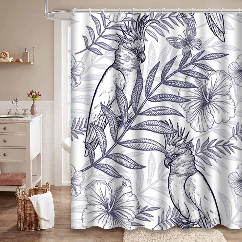 Rideau de douche avec 12 crochets, L 72 po x l 84 po