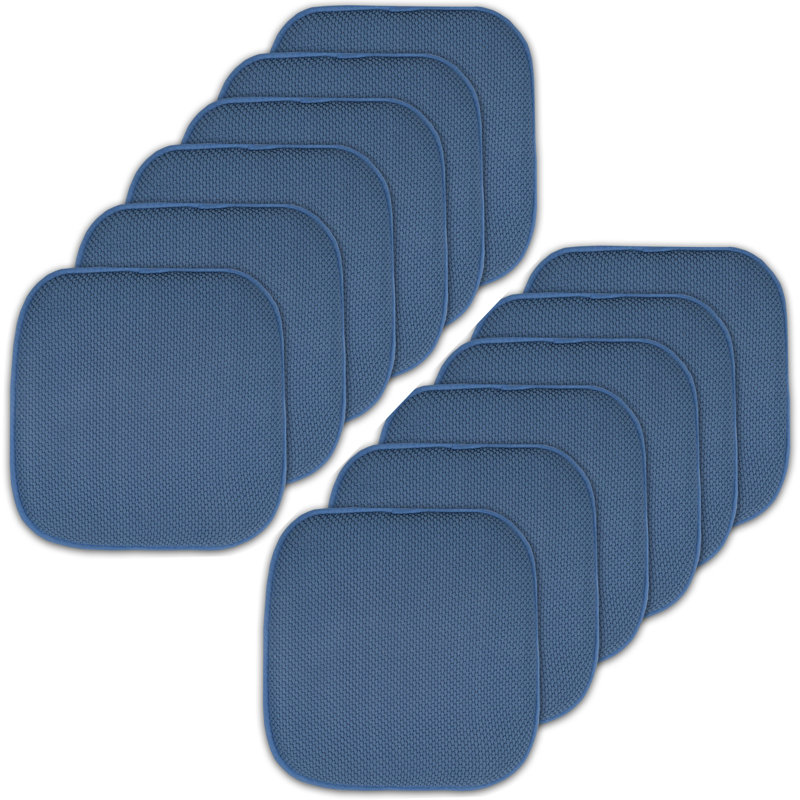 Coussins de chaise antidérapants Honeycomb, Bleu, Paquet de 12