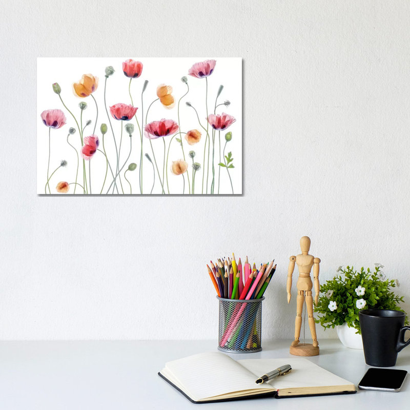 Papaver Party 1 Piece Wall Art on Canvas, 20.32cm H x 30.48cm W x 1.91cm D, Wrapped Canvas