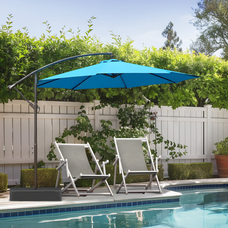 305cm Tilt Cantilever Parasol, Blue