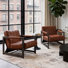 Pascual 26.75'' W Genuine Leather Accent Lounge Arm Chair