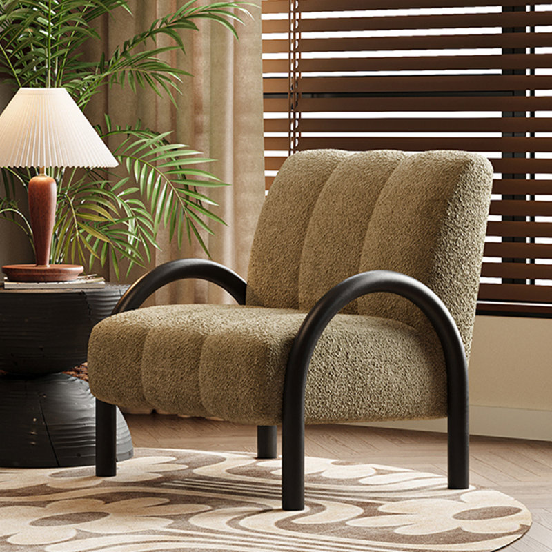 Chaise de loisir simple style Mid-Century., Abricot