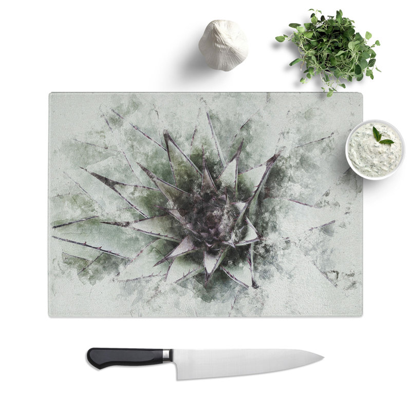 The Succulent Plant Watercolour Chopping Board, 28.5cm W x 39cm L