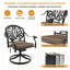 Ensemble de salle à manger 5 pièces avec chaises pivotantes et coussins bruns-106890201
