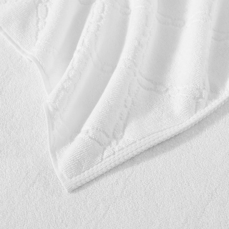 Laura Ashley Banton Jacquard White 6-Piece Cotton Bath Towel Set