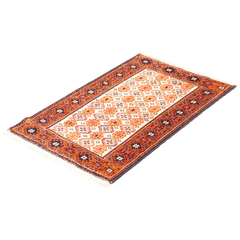 Tapis unique en laine noué à la main 2 pi 7 po x 4 pi 2 po nouvel âge Myrobalan