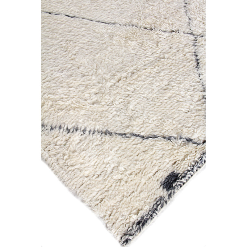 Moroccan Wool Geometric Area Rug, Rectangle 6' x 9'