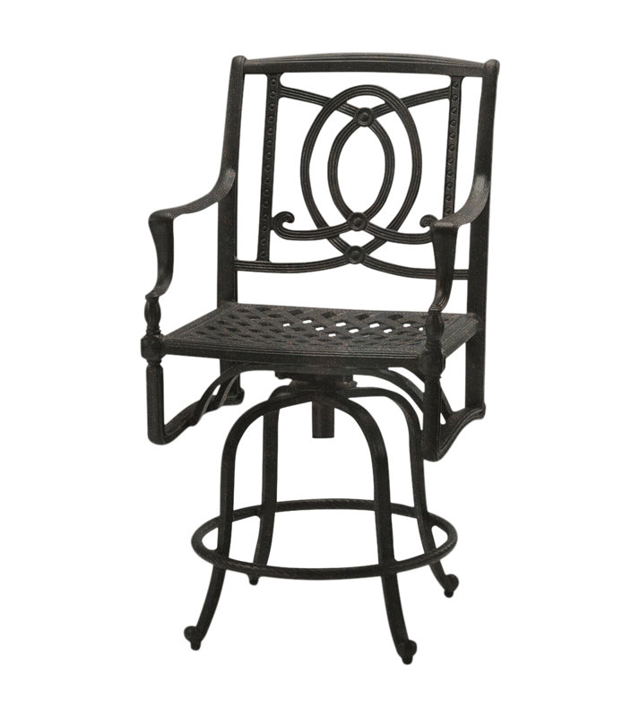 Bel Air 29" Swivel Patio Bar Stool, Midnight Gold, 24"
