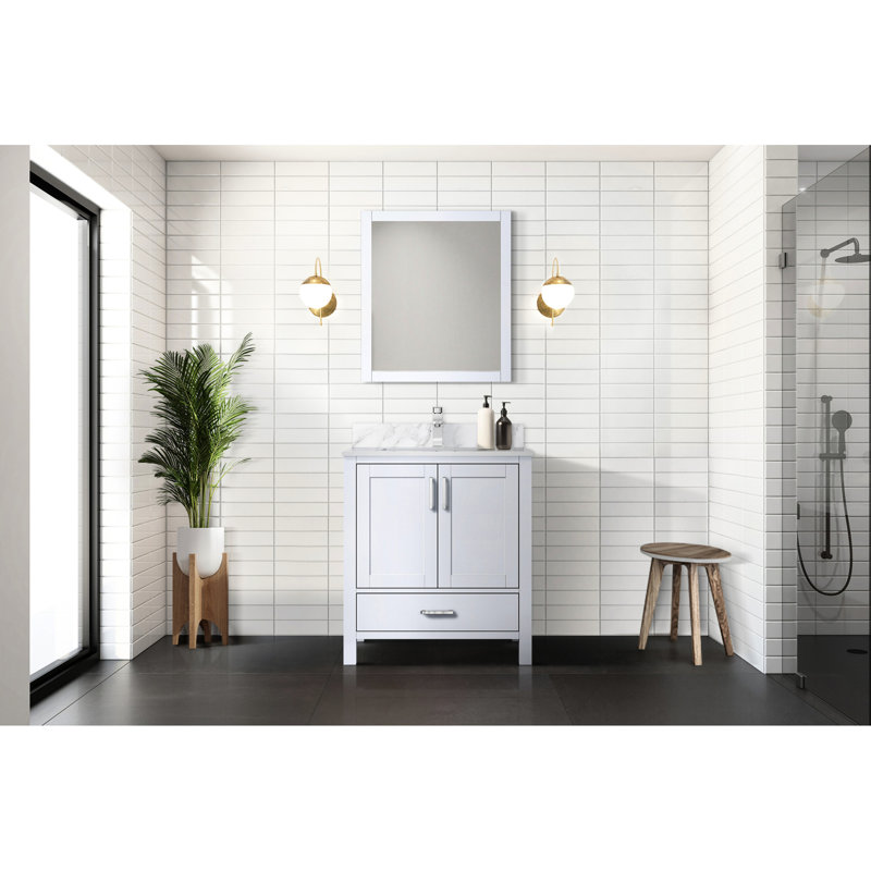 Meuble-lavabo de salle de bain avec 28 miroirs, une armoire et un tiroir pour l'espace de rangement, Blanc